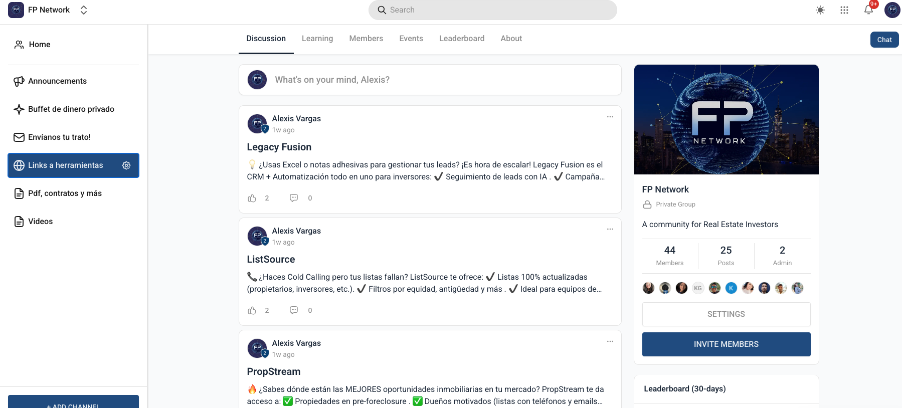 Dashboard de herramientas